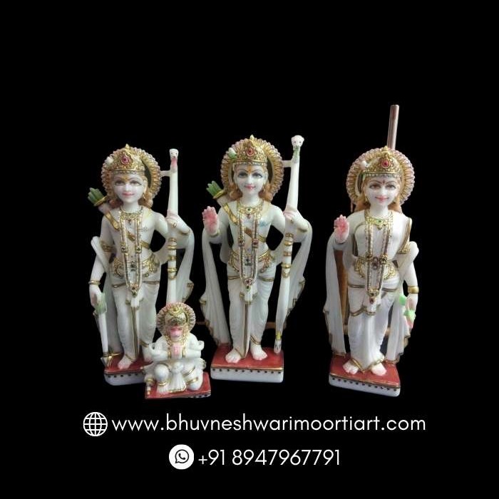 White Marble Ram Parivar Statue