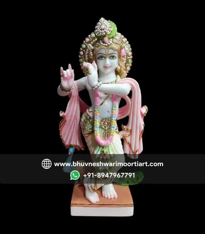 Colorful Krishna Marble Murti