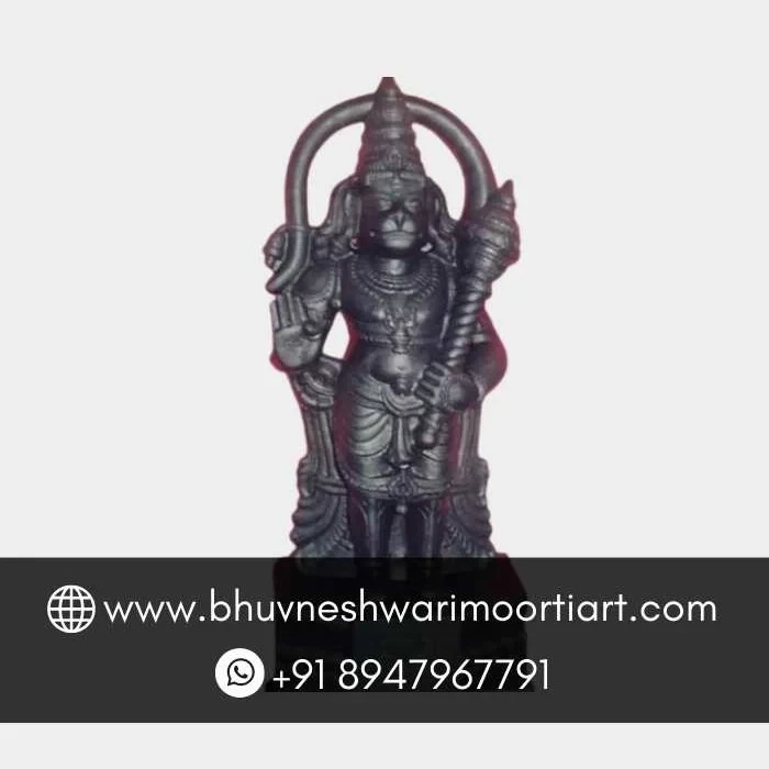 Lord Hanuman Black Marble Statue in Standing Position
