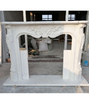 Carved Marble Fireplace