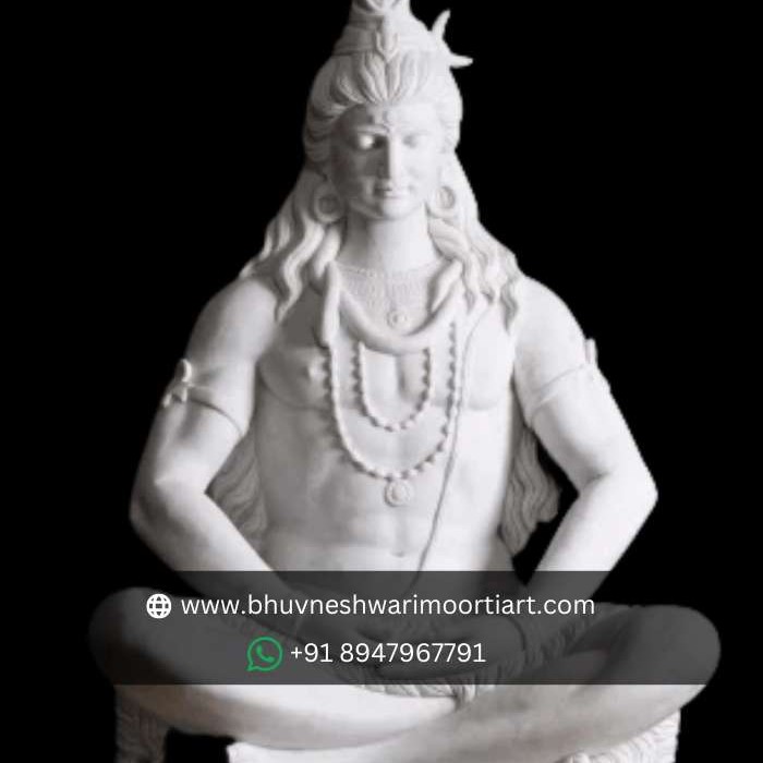 White Marble Shiva Murti in Dhyan Mudra