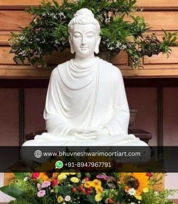 White Marble Buddha For Garden