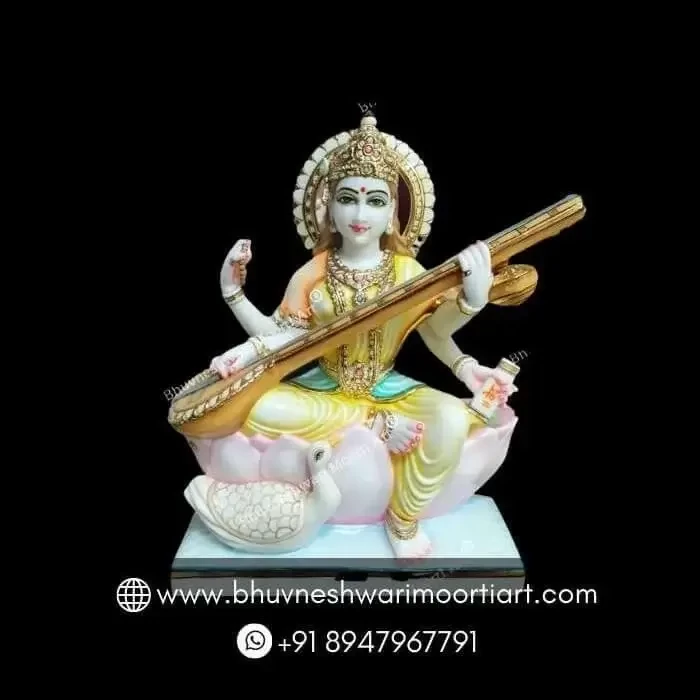 Marble Goddess Saraswati Statue