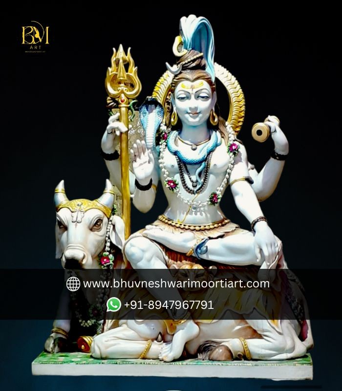 Large Shiv Idol With Pure Marble