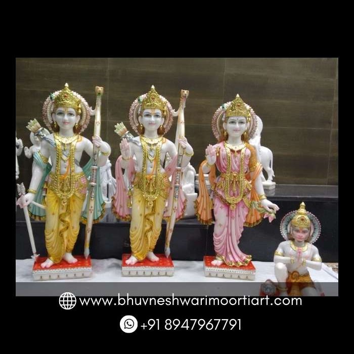 Colorful Ram Darbar Marble Murti