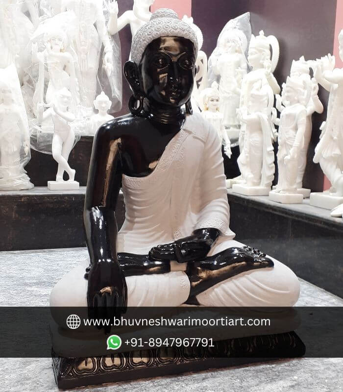 Black Marble Buddha Statue