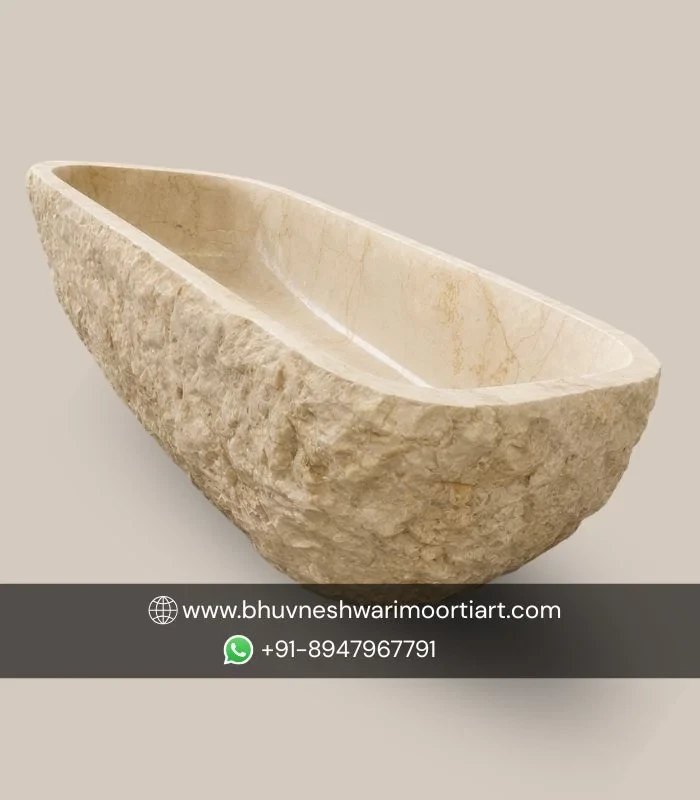 Natural stone bath tub