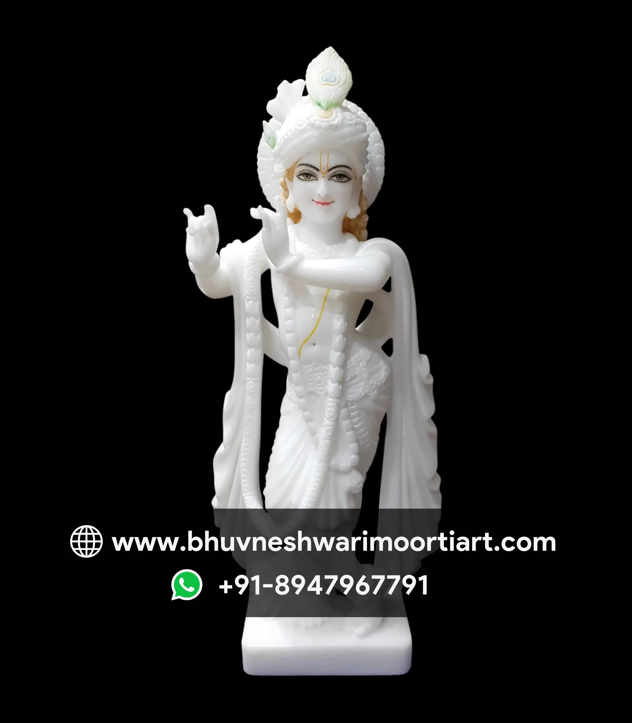 White Marble Krishna Statue