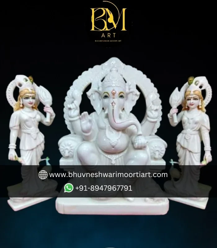 Riddhi Siddhi Ganesh Ji Marble Statue For Temple