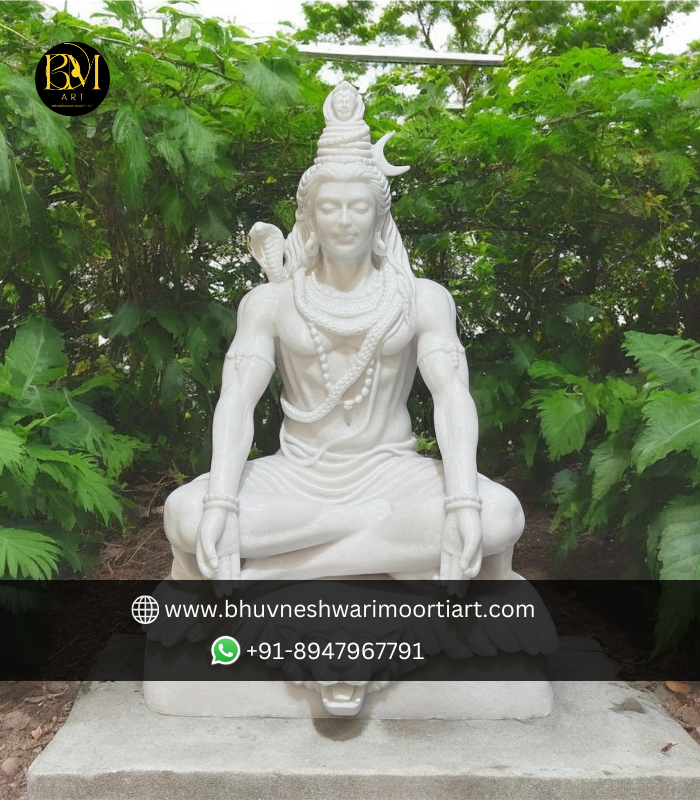 Pure White Marble Shiv Ji Statue