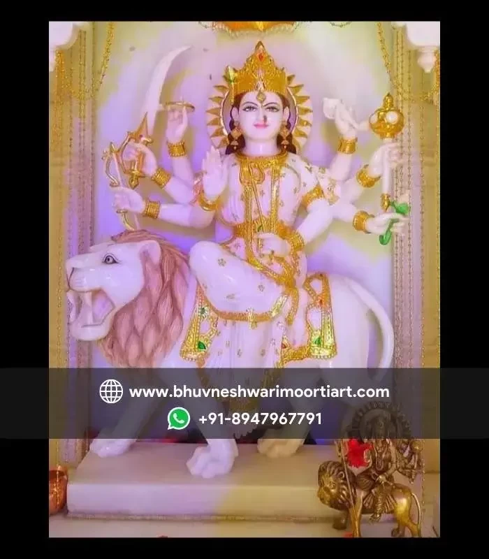 White Marble Durga Maa Statue