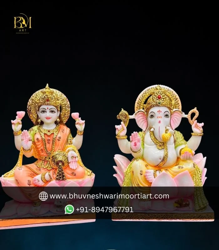 White Marble Laxmi Ganesh Murties