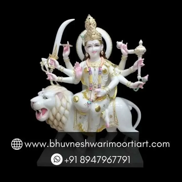 Beautiful Durga Mata Marble Statue