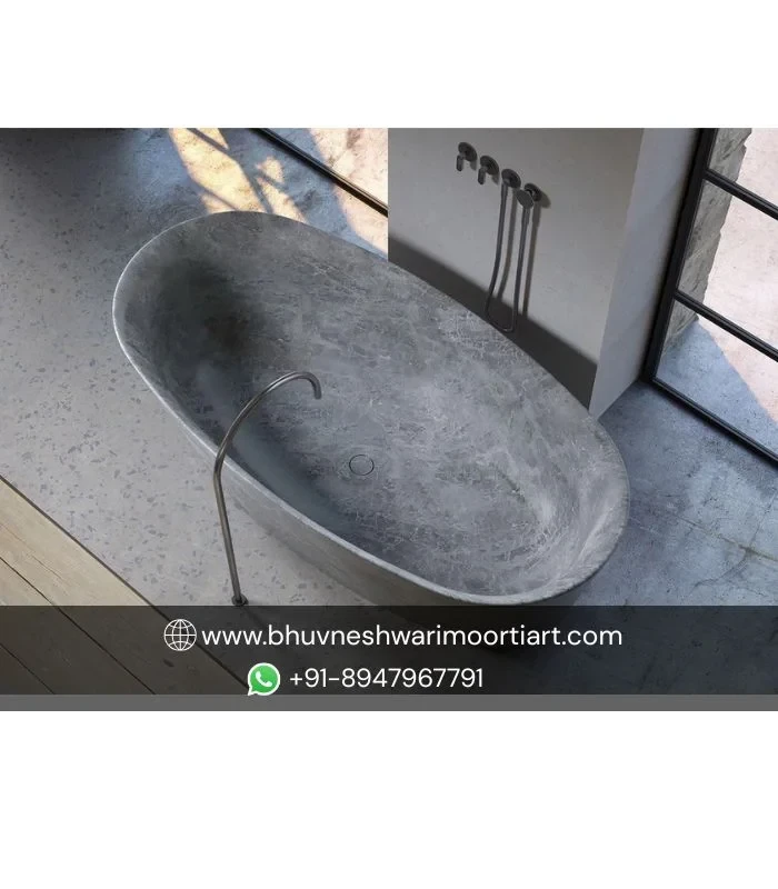 Luxury black stone bath tub for hotel