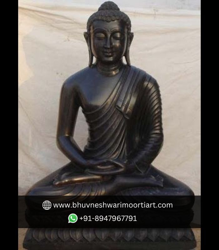 Buddha Statue in Black Marble Stone