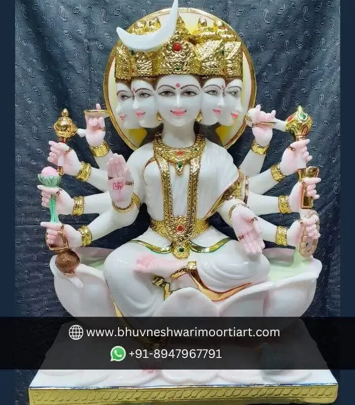 White Marble Gayatri Mata Moorti