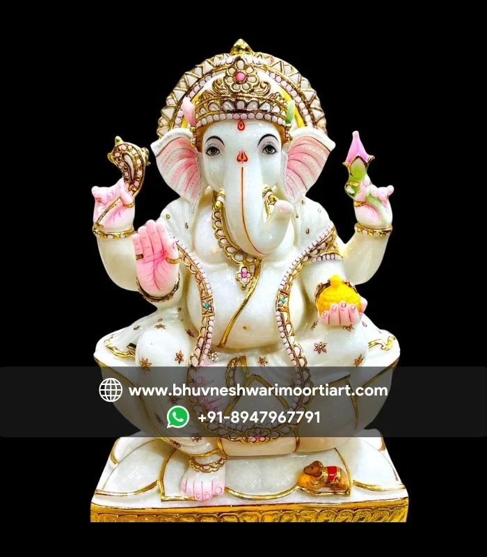 2.5 Feet Sitting Ganesha Marble Idol