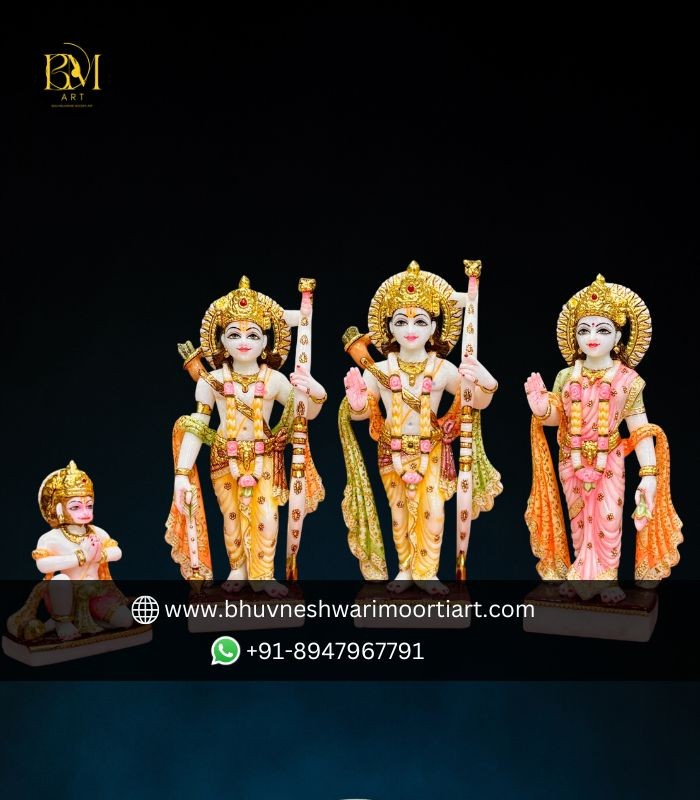 Makrana White Marble Ram Darbar Murti
