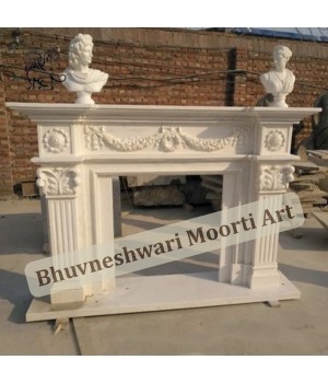 Hand Carved Marble Fireplace