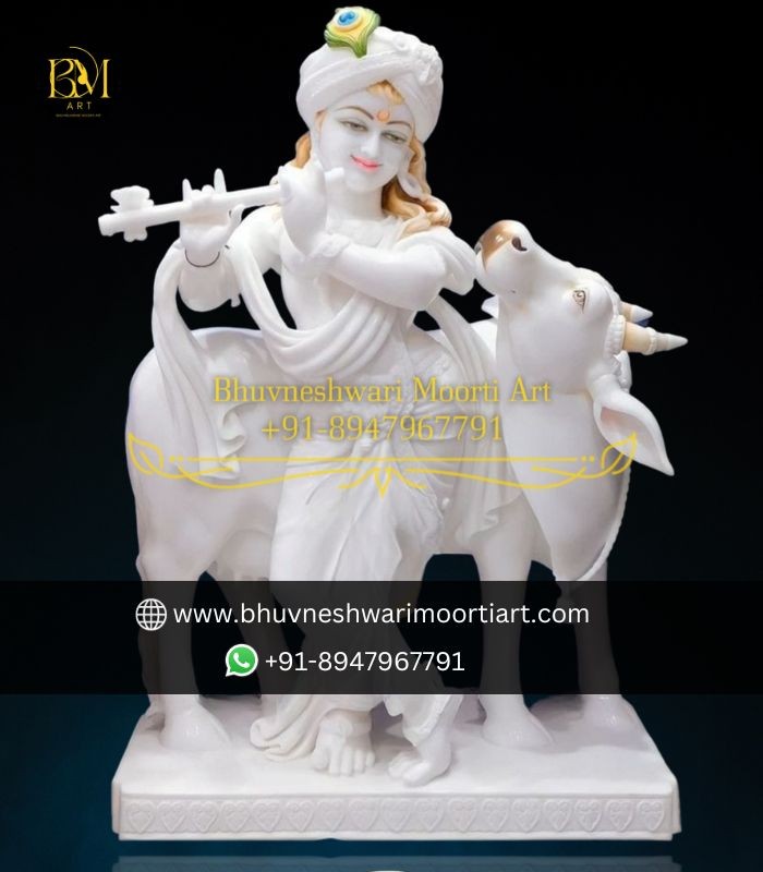 Exclusively Crafted Krishna Marble Statue