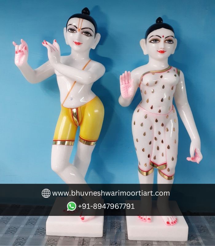 Colorful Iskcon Radha Krishna Statue