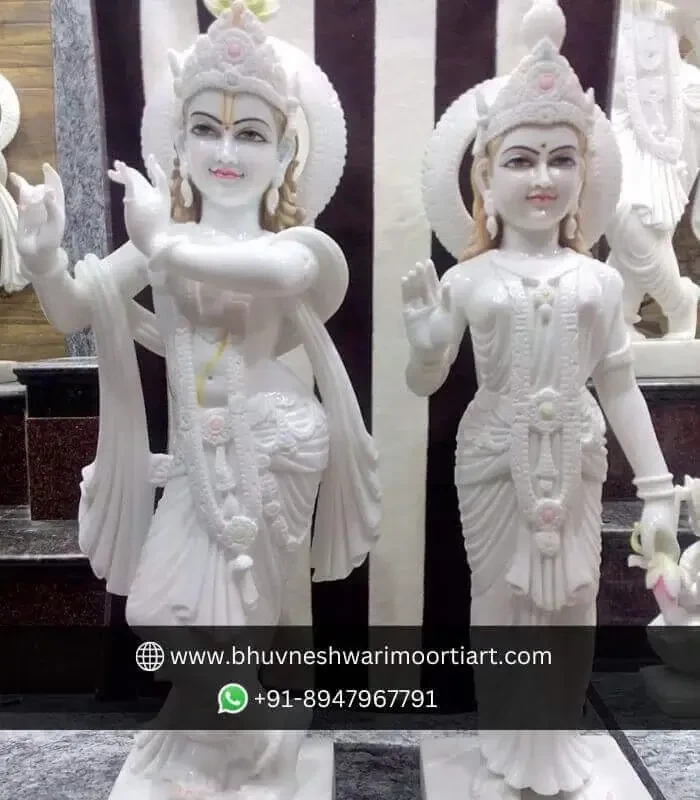 White Marble Radha Krishna Murti