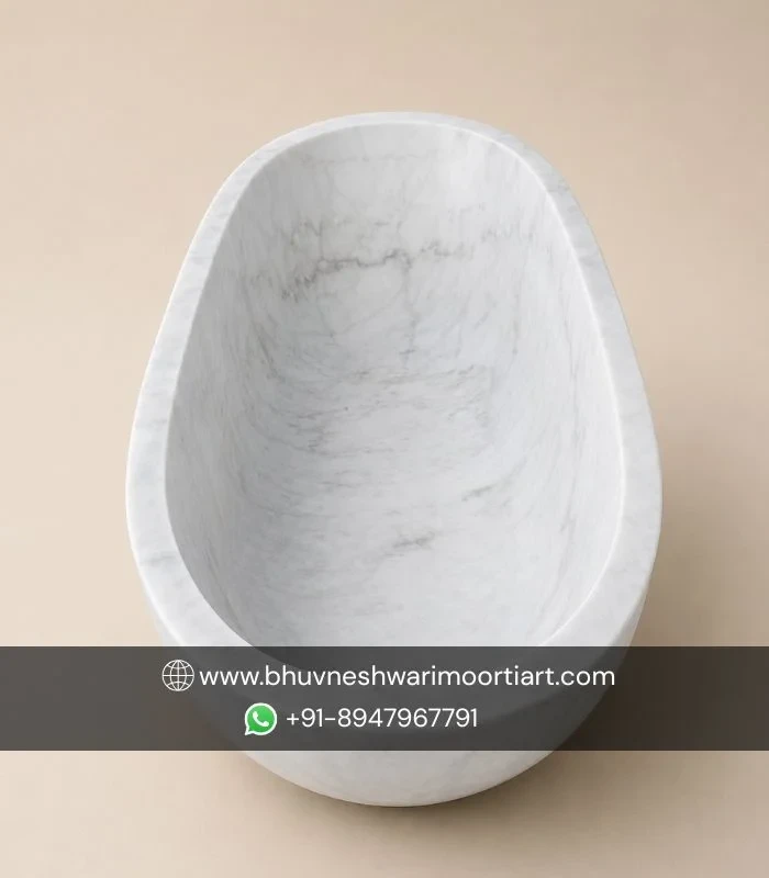 Ovel shape natural Indian Satvario stone bath tub
