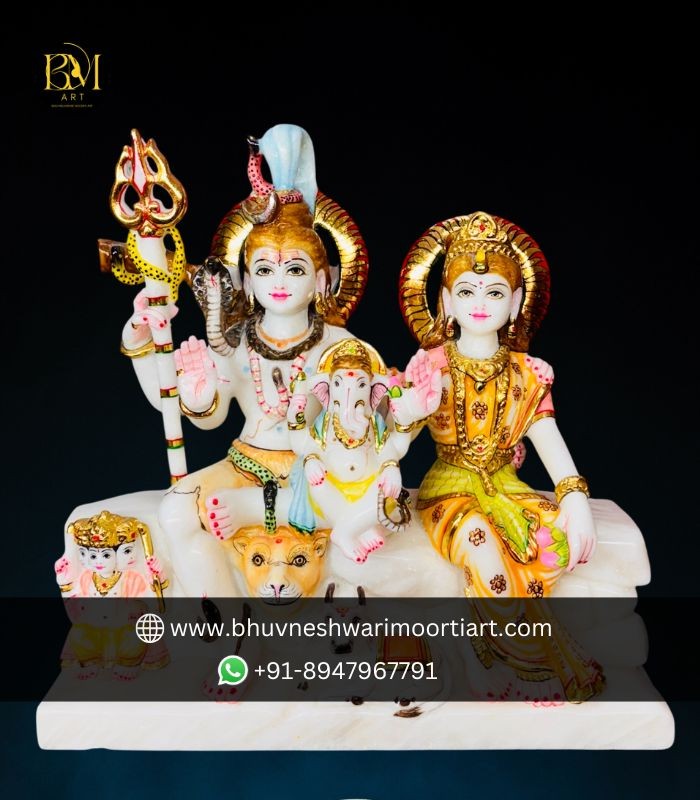 White Marble Shiv Parivar Murti