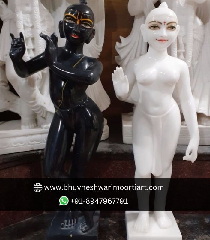 Black and White Iskcon Radha Krishna Murti