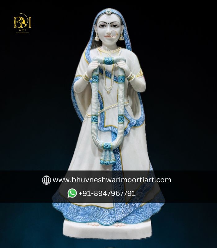 Marble Rajasthani Lady Statue