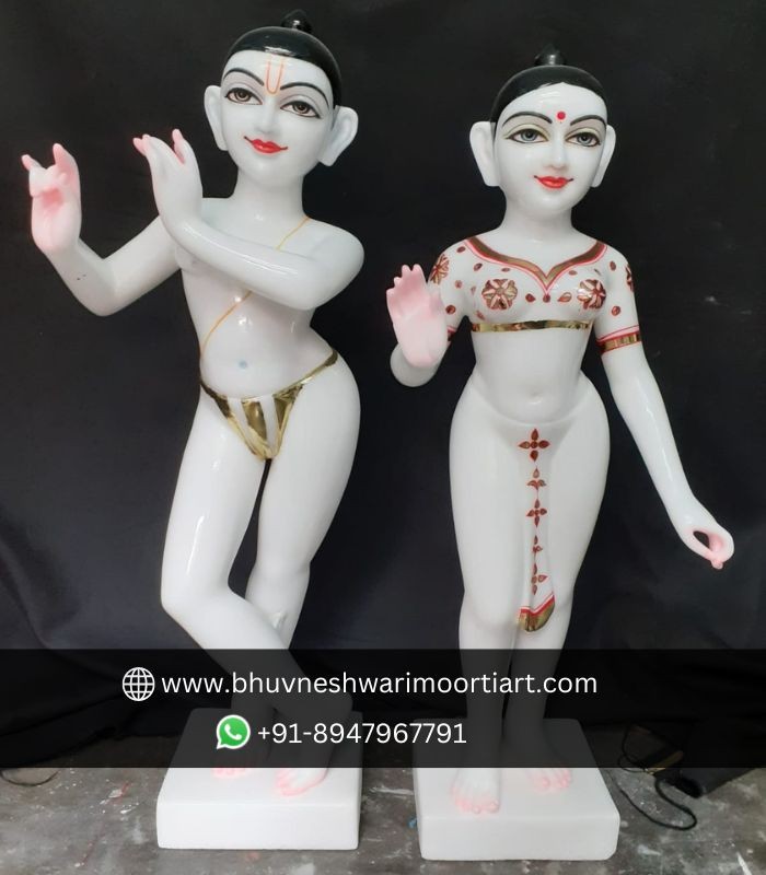 Makrana Marble Iskcon Radha Krishna Statue