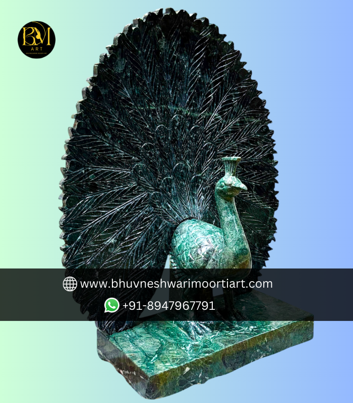 Udaipur Green Marble Peacock Statues