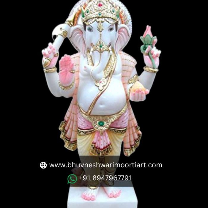 Marble Standing Ganesha Murti