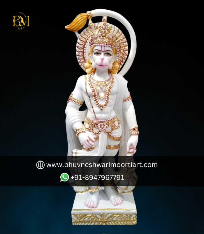Makrana Marble Handcrafted Hanuman Ji Murti