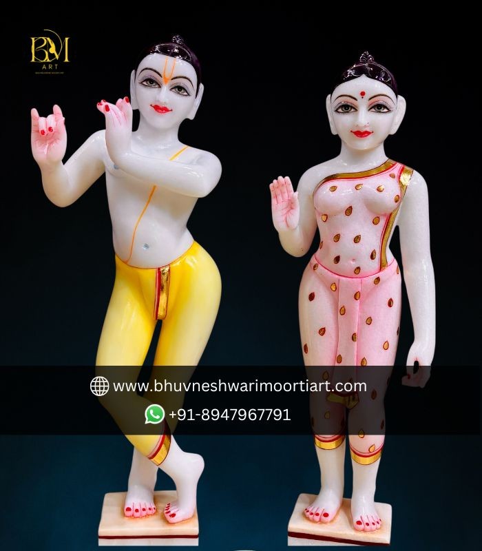White ISKCON Radha Krishna Pair Murti