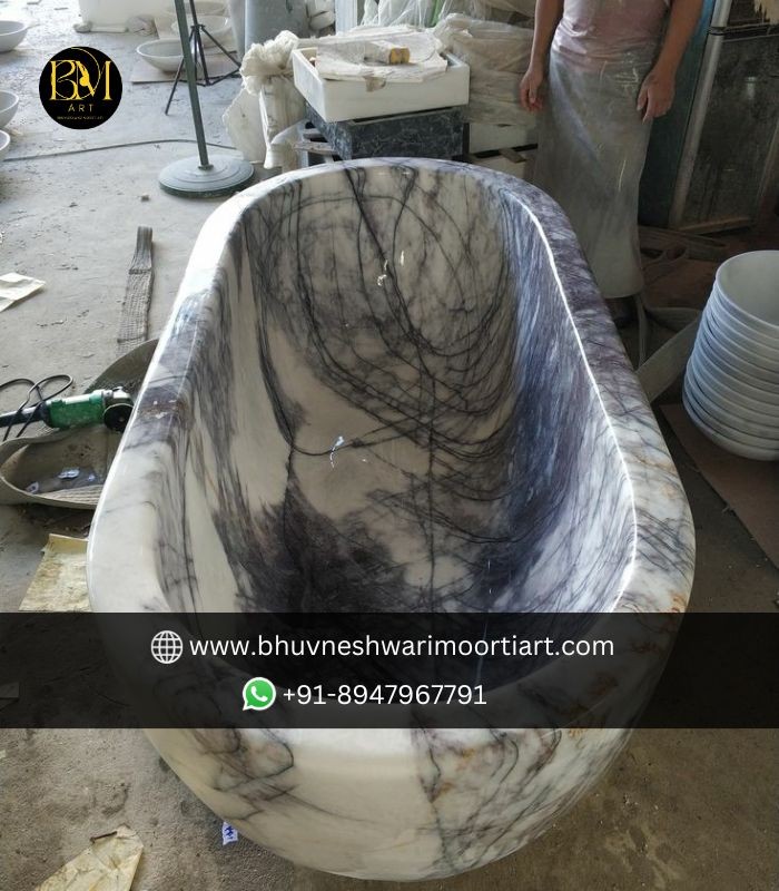 Carara White Marble Luxury Bathtub