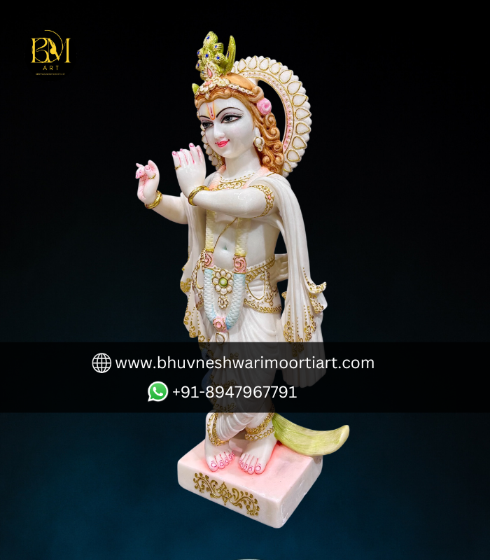 High Quality white Marble Krishna Statue thumbnail