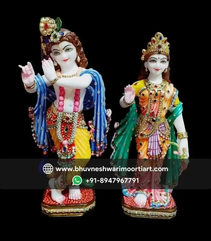 White Marble Jugal Radha Krishna statue