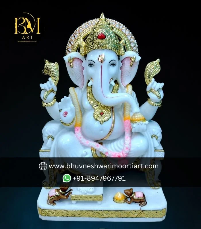 White Marble Ganpati Idol