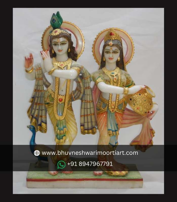 Radha Krishna Statue with Matki