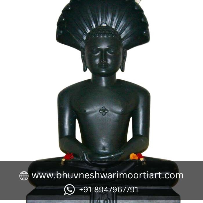 Marble Black Jain Statue