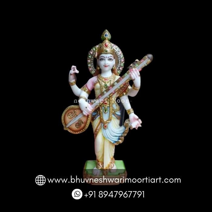 Marble Saraswati Devi Moorti