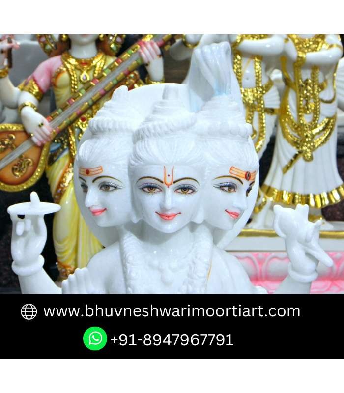 Marble Dattatreya Statue